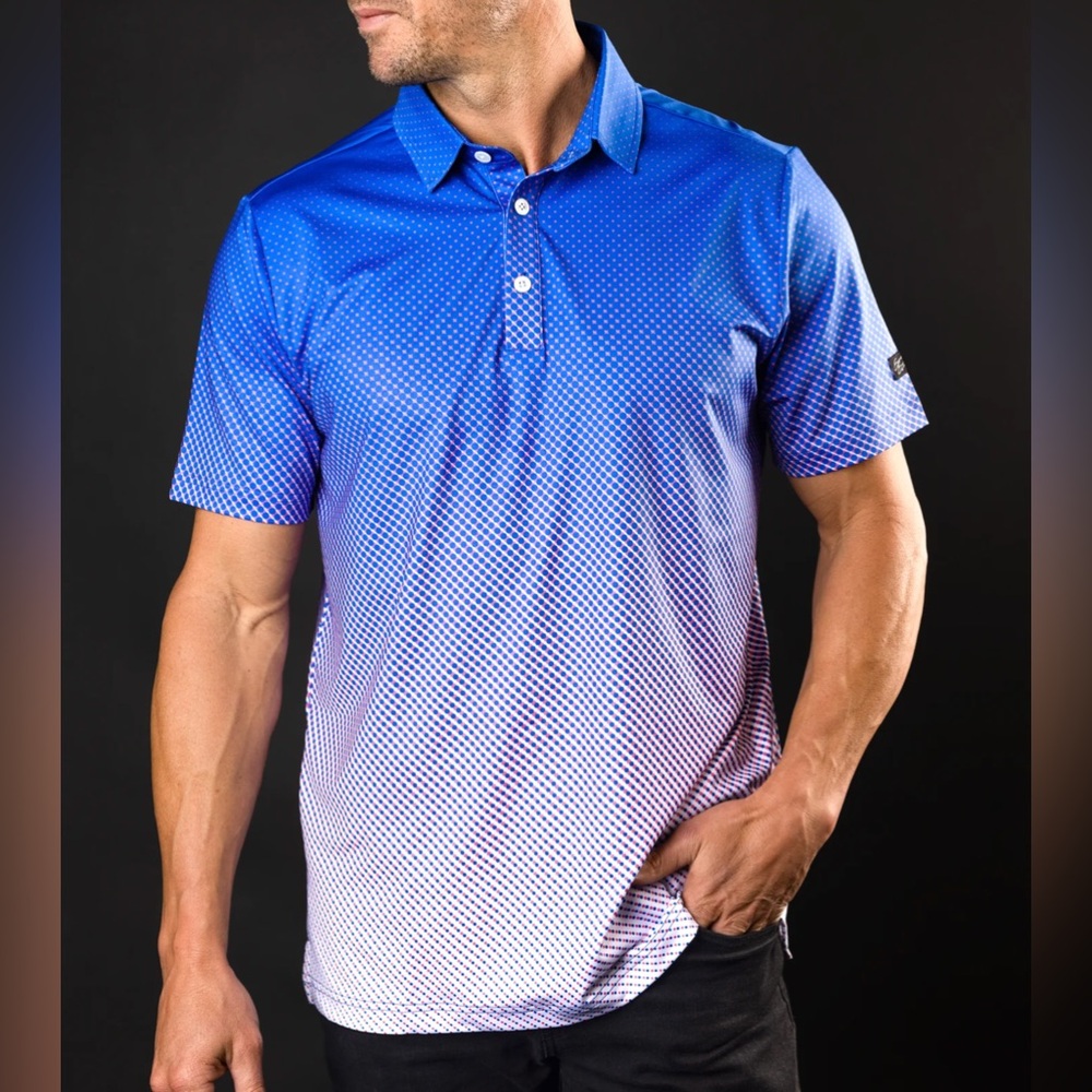 Sunday Swagger Gradient Blue Polo Shirt